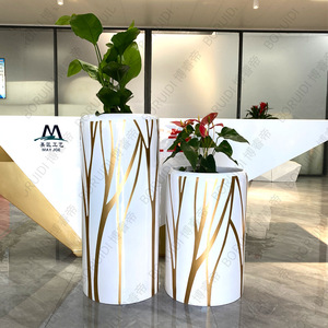 Macetas Circulares Modernas de Fibra de Vidrio MAYJOE para Decoración de Plantas Verdes en Centros Comerciales - Product Image 1