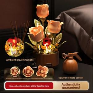 Ramo de Flores de Bloques de Construcción LED Interactivos Más Vendido, con Rociador Remoto y Luz Ambiental para Decoración del Hogar y Regalos al por Mayor - Product Image 4