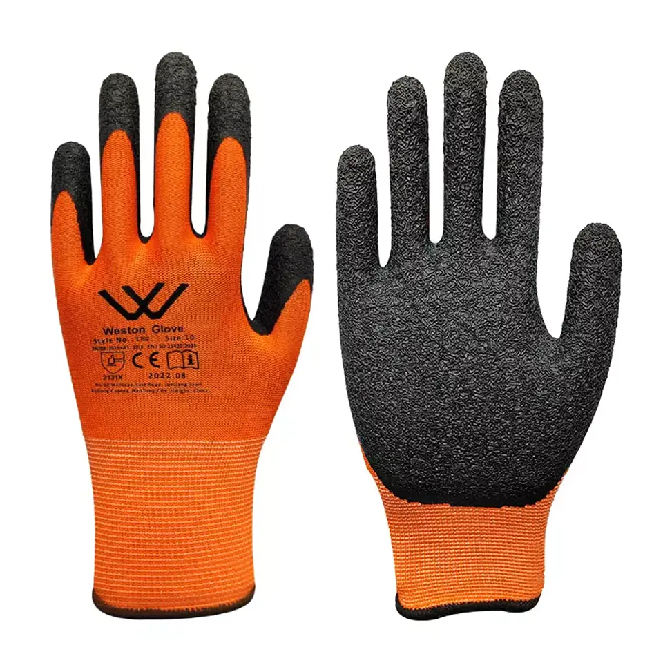 Excellent Grip Insulated Coating Fishing Industrial Mechanical Latex Coated Work Safety Gloves