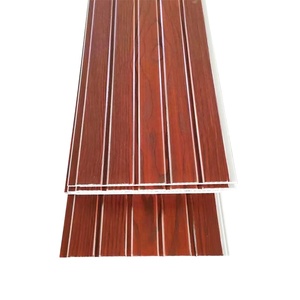 Placa de hebilla de madera marrón laminada Panel de Pvc impermeable <span class=keywords><strong>para</strong></span> la construcción - Product Image 1
