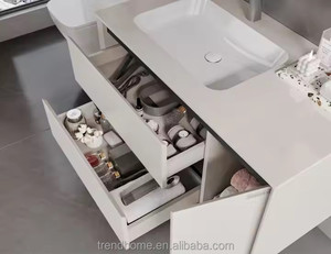 Tùy Chỉnh Thiết Kế Kích Thước Nhỏ Góc Phòng Tắm Lưu Trữ Tủ Vanity Với Kệ Bên Trong & Thông Minh Gương Tủ Bằng Cửa Trượt - Product Image 5