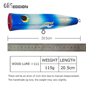 <span class=keywords><strong>Leurre</strong></span> de pêche en bois WD111 Poppers 115g, <span class=keywords><strong>leurre</strong></span> de pêche artisanal, appâts de traîne, <span class=keywords><strong>leurre</strong></span> de <span class=keywords><strong>surface</strong></span> Spitter GT, <span class=keywords><strong>leurre</strong></span> durable, swimbait - Product Image 2