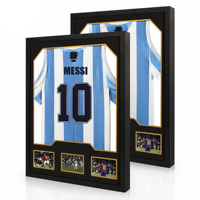 Boîte à effigies en bois noir Homco personnalisée 23,6*31,5 pouces pour maillot de football ou de basketball avec vitrine en plexiglas
