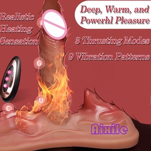 Vibratore a Spinta con Dildo Telescopico Oscillante e Riscaldante, 9 Modalità di Vibrazione per Stimolazione Duale del Punto G - Product Image 2