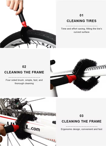 RIDERACE <span class=keywords><strong>Nettoyeur</strong></span> de chaîne de vélo Kit de brosses de nettoyage portable pour vélo <span class=keywords><strong>VTT</strong></span> Kit de lavage rapide Outils d'entretien pour vélos - Product Image 3