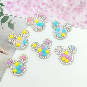 100 pièces personnalisé mignon tête de souris forme brillant scintillant Flatback perles pour enfants Festival <span class=keywords><strong>coiffure</strong></span> ornements décor - Product Image 2