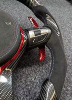 Volant en fibre de carbone avec voyant de changement de vitesse LED pour BMW M3 M4 M5 M6 F10 F30, volant de course en daim Alcantara
