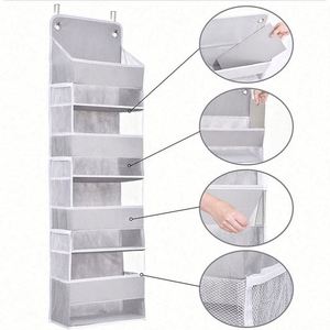 Strong <b>Weight</b> Capacity Foldable Wall Mount Hanging <b>Storage</b> Bag Over the Door Pockets Organizer with Mesh Side Pockets - Product Image 6