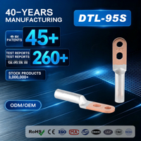 DTL-95S – Terminal à sertir bimétallique à double trou DTLS de haute qualité, 250V-1000V, pour câble électrique industriel