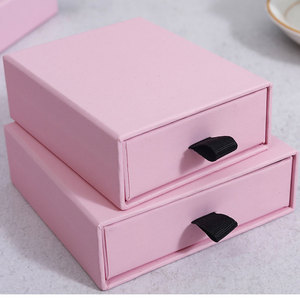 Sang trọng màu hồng giấy các tông Vòng đeo tay vòng cổ trang sức ngăn kéo Hộp bao bì - Product Image 2