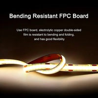 Bande LED personnalisable, étanche IP65 IP67 IP68, 12V 24V, 2700-6500K CCT, dimmable, CRI 90, 5MM 8MM 10MM, 608 LED/m, COB, Tiras Led Strip Light
