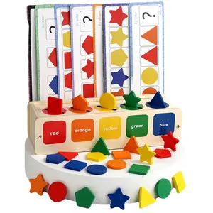 Montessori Wooden Sorting Toys For Toddlers With Matching Box Shape Sorter Color Educational Learning Toy For 1 2 3 Year Old