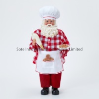 SOTE Figurine de Noël animée de 18 pouces, Père Noël chef, de bonne qualité, en gros, pour décoration intérieure de cuisine