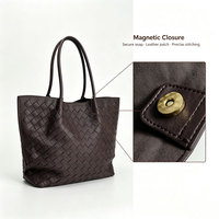 Sac fourre-tout tissé pour femme avec pochette assortie, sac à bandoulière grande capacité pour les trajets quotidiens, personnalisation disponible