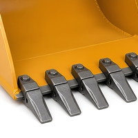 Bucket Excavator Mini Kompak untuk Penggalian Parit Jalan Raya, Excavator Kecil 1-3 Ton, Desain Tepi Dilas, Warna Kuning, Lebar 400mm
