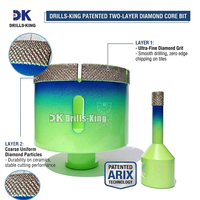 Nouvelle Arrivée Scie cloche diamantée à segment Arix brasée sous vide pour la réalisation de trous ronds dans les carreaux et la porcelaine