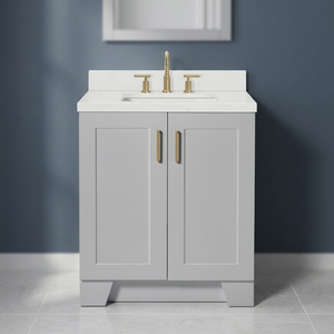 Wholesale Modern Solid Wood Quartus 30 Inch Bathroom Vanity Cabinet <b>with</b> <b>Drawers</b> 4 Finish Options Vietnam Factory - Product Image 1