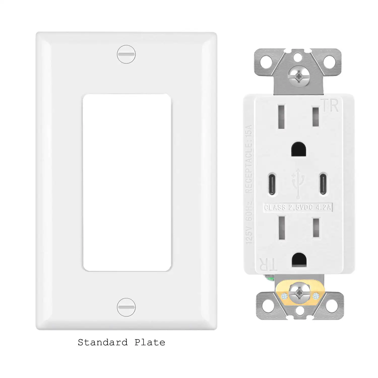 FTR15DC4.2a住宅用アメリカ標準電源壁ソケットUSBCからUSBCタイプCポートUsbレセプタクル