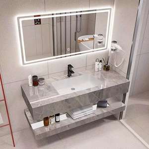 Mueble de baño con <span class=keywords><strong>lavabo</strong></span> integrado de doble capa de cerámica para Baño - Product Image 1