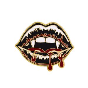 Broche de esmalte Hot Twilight Lips, insignias de solapa de aleación con temática de Halloween para ropa y mochilas, venta al por mayor transfronteriza, moda festiva - Product Image 3
