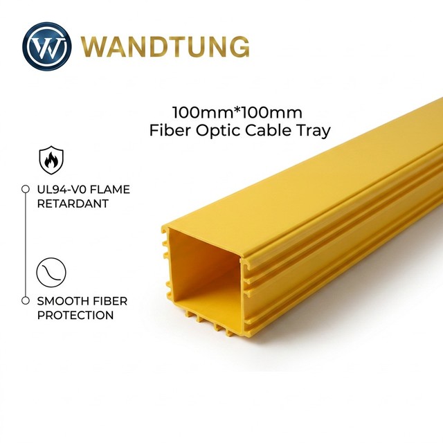 UL94-V0 Flame-Retardant 120x100 Cable Tray Smooth Fiber Protection Cable Management Tray for Fiber Routing