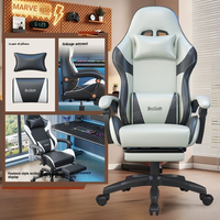 Chaise de jeu ergonomique en cuir microfibre, dossier haut, chaise d'ordinateur, accoudoirs réglables, dossier inclinable, soutien lombaire, moderne