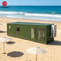 Maison conteneur préfabriquée en structure acier Cogsun 40ft & 20ft, extensible et respirante, pour hôtel, villa ou habitation