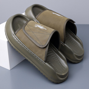 Sandales à Velcro Vert Gris pour Hommes – Chaussures Décontractées d'Été pour Plage et Extérieur, Talon de 1 à 3 cm - Product Image 2