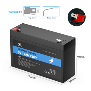 Melasta Hoge Kwaliteit Oplaadbare Lithium Batterij Groothandel Diepe Cycli Energieopslag 6.4V 12Ah Lifepo4 Batterij voor Huis en Tuin - Product Image 3