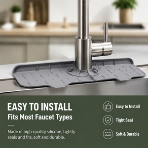 <b>Silicone</b> Splash-Proof <b>Draining</b> <b>Mat</b> with Water-<b>Draining</b> Storage Function Eco-Friendly & Durable for Kitchens and Bathrooms - Product Image 2
