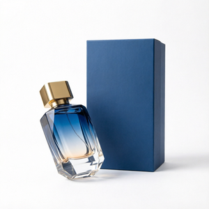Newly Designed Custom Matte Square Gradient Blue 100ml Glass Perfume <b>Bottle</b> Fine <b>Mist</b> <b>Spray</b> Luxury with Box/ - Product Image 1