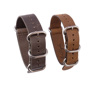 Bulk Custom Logo Luxury Striped Replacement Nylon <span class=keywords><strong>Nato</strong></span> Watch Strap Leather strap - Product Image 2