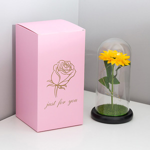 Flores artificiales de jabón, flores artificiales de girasol, con cubierta de vidrio, envío para mamá - Product Image 4