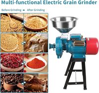 Moulin à grains électrique commercial, broyeur de maïs, machine à moudre les aliments secs avec entonnoir