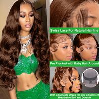 Perruque de cheveux humains Bodywave, perruque frontale en dentelle 13x4, perruques de qualité 13x6, sans colle, cheveux alignés dans le sens des cuticules, cheveux bruts Alibaba