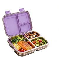 Boîte à lunch réutilisable en acier inoxydable de haute qualité, écologique, étanche, compatible lave-vaisselle, parfaite pour l'école, le bureau et les activités de plein air