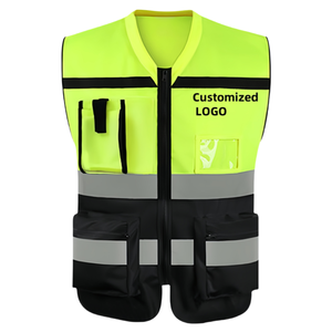 Fuyi rompi reflektif Keamanan visibilitas tinggi jaket keselamatan kerja kuning malam untuk teknisi konstruksi lalu lintas untuk malam - Product Image 5