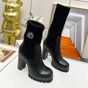 Sepatu Bot Kulit Asli Desainer Mewah Nama Merek Harga Pabrik Kualitas Terbaik untuk Wanita dengan Hak - Product Image 2