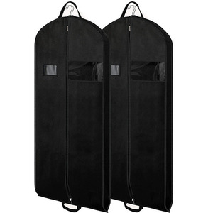 Haute qualité pliable grande capacité <span class=keywords><strong>vêtement</strong></span> sac robe <span class=keywords><strong>de</strong></span> mariée hommes costume <span class=keywords><strong>tissu</strong></span> imprimé couverture noire avec fermetures éclair et poches - Product Image 3
