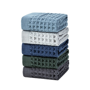 Toalla tipo waffle M3837 de 34x34 cm, toalla cuadrada de algodón puro para uso general, azul oscuro, azul claro, verde, gris oscuro, gris claro - Product Image 4