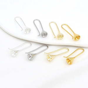 อุปกรณ์ทำต่างหูแบบเกี่ยวหู ชุบทอง 18k สำหรับงาน DIY รุ่น A03 มีสีเงินและสีทองให้เลือก ฐานทองแดงพร้อมเคลือบผิว - Product Image 2