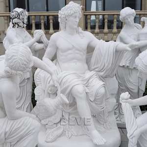 Escultura de mármol blanco tallada a mano de tamaño natural de Apolo y las Músicas, mitología griega, estatua de fuente para jardín exterior. - Product Image 3