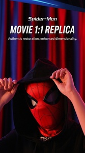 Máscara de Spider-Man de Plástico con Ojos Eléctricos Móviles y Luminosos, Casco de Juguete Educativo para Halloween, DIY, Cosplay - Product Image 5
