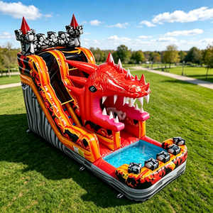 Toboggan aquatique gonflable combiné avec <span class=keywords><strong>piscine</strong></span> pour fêtes de jardin, événements extérieurs et château gonflable commercial - Product Image 5