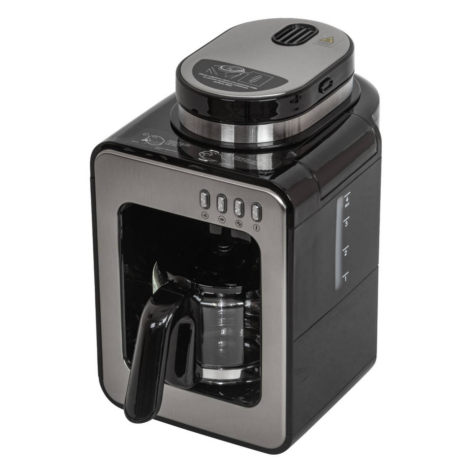 Stainless Steel 4 Cup 600W Automatic Drip Coffee Maker Built in Grinder ...