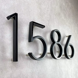 Chiffres et lettres en acier inoxydable de 127 mm/5 po pour extérieur, numéros de maison flottants en métal, plaques de porte, numéros de signalisation en aluminium à fixation par vis - Product Image 2