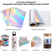 Papel Adhesivo de Vinilo Holográfico Impermeable Personalizado XJY en Hojas y Rollos