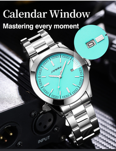 Montre à quartz pour <span class=keywords><strong>homme</strong></span>, boîtier de 40 mm, fenêtre de date, bracelet en acier inoxydable, lumineuse, étanche, montre-bracelet pour <span class=keywords><strong>homme</strong></span> - Product Image 3