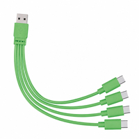 Cable de Carga USB-A a 4 USB C, 4 en 1, Cable Divisor de Alimentación Multipuerto para Estación de Carga, Escuela, Oficina, Restaurante