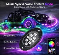 Bande lumineuse néon LED 7 couleurs RVB 12V étanche IP67 pour sous-sol de voiture avec contrôle à distance par application RF et Bluetooth, intensité réglable